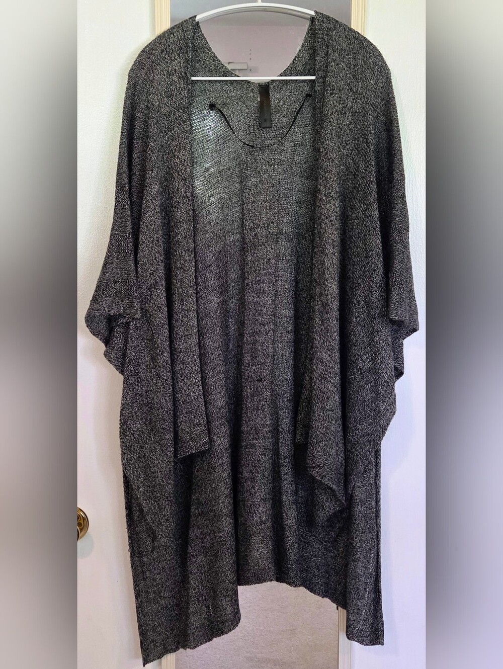 Lane Bryant Plus Size Open-Front Longline Women's Cardigan Sweater-Charcoal Gray